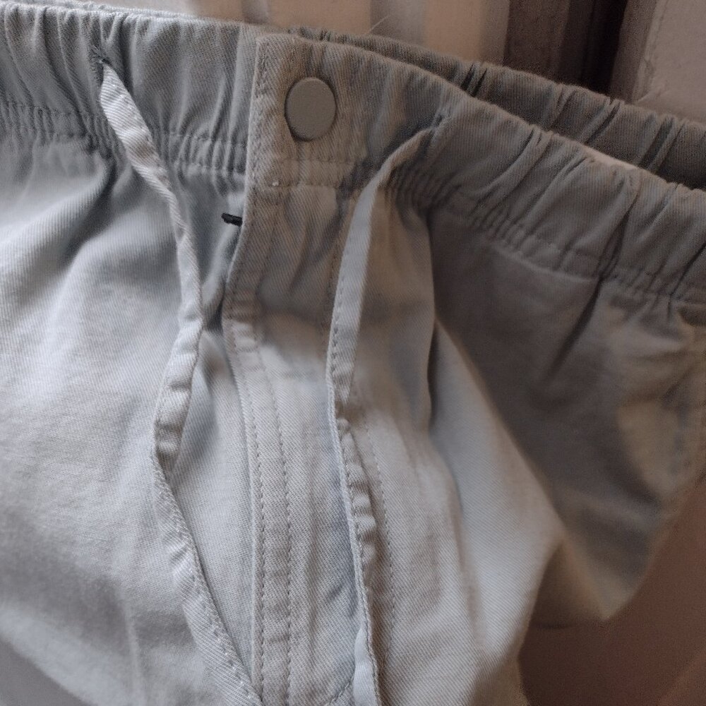 Zara Linen-Blend Relaxed Drawstring Pants Sky Blue M NWT - Picture 3 of 4